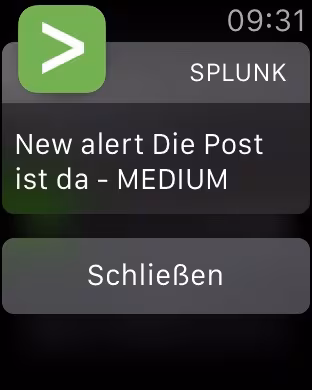 Splunk Alert on a iWatch