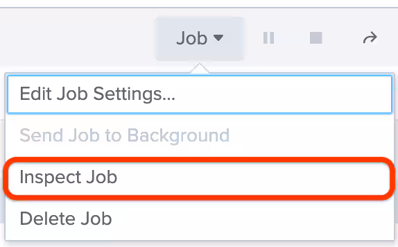 Starting from Jobs after performing a search