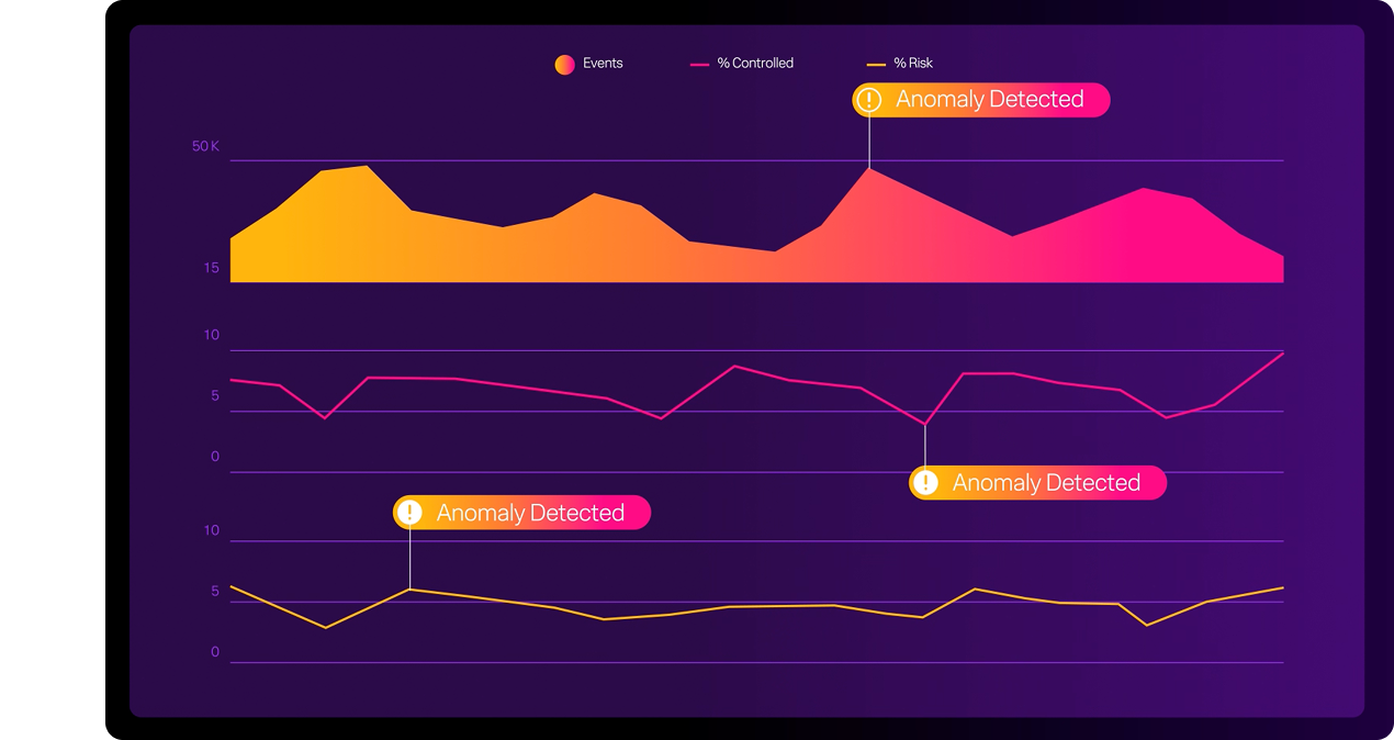 Data visualization with anomaly detection highlights