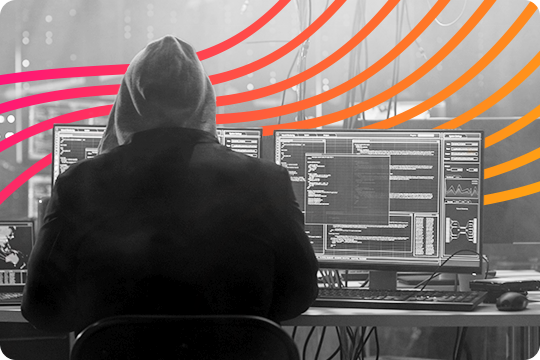 Professional reading a computer monitor