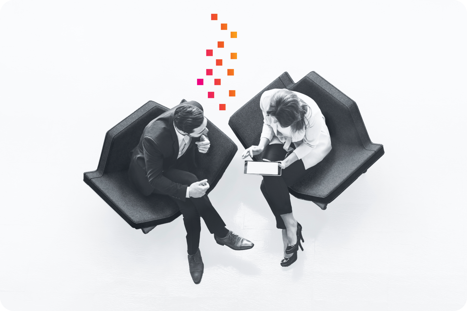 Hand touching tablet