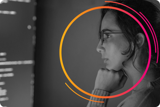 Software engineer working on laptop