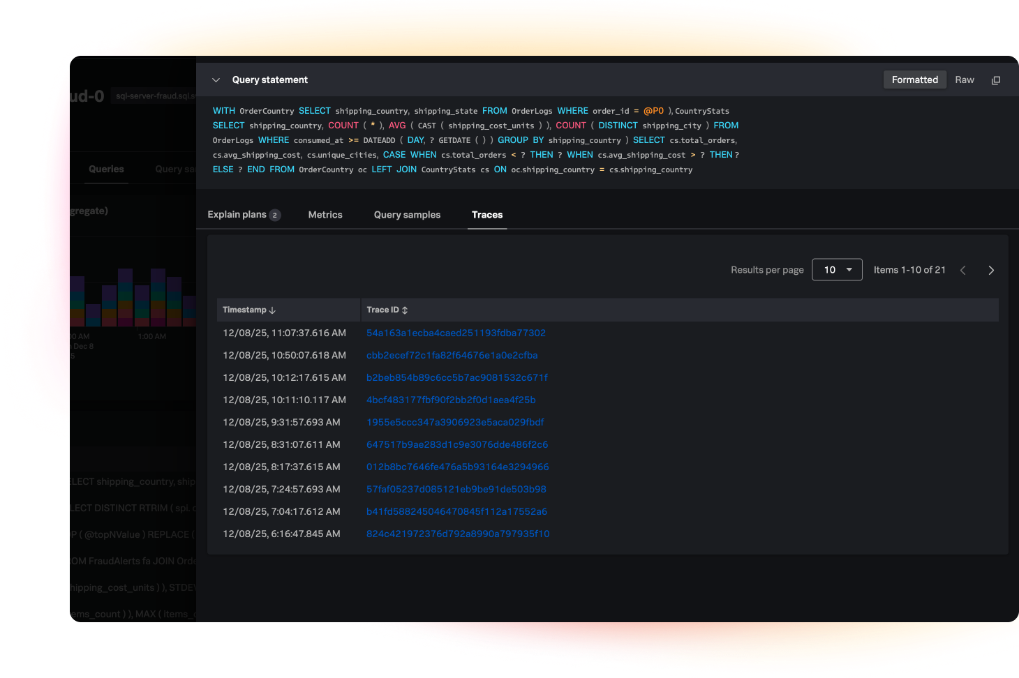 Correlate with application